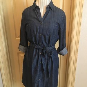 Denim bottom down dress